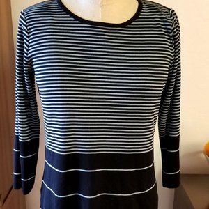 MISOOK Blue/Black Multi Stripe Knit Tunic Top XS